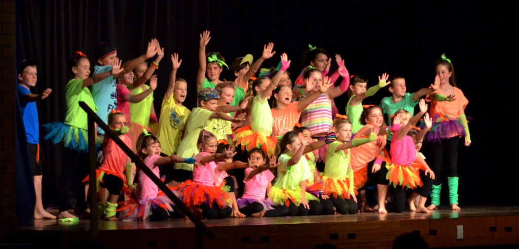 RAINBOW PRESENTATION: The students of Copmanhurst Public School take the stage at the Small Schools, Big Impact concert on Wednesday night. Another 10 of the Valley’s small schools also performed. RAINBOW PRESENTATION: The students of Copmanhurst Public School take the stage at the Small Schools, Big Impact concert on Wednesday night. Another 10 of the Valley’s small schools also performed.